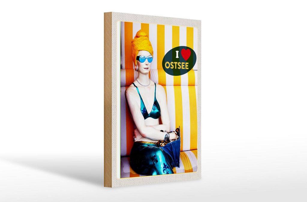 Holzschild Reise 20x30cm Insel Strand Ostsee Figur