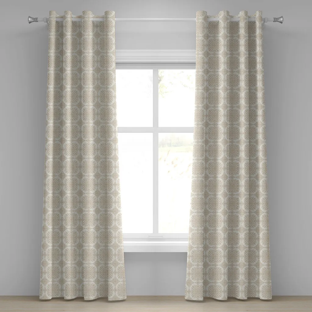 Tenda Lavabile ABAKUHAUS 280x225 cm - Motivo Bizantino Marrone
