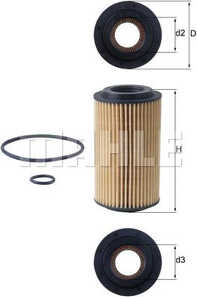 Ölfilter KNECHT OX 153D4 Filtereinsatz für CHRYSLER PT Produktbild 