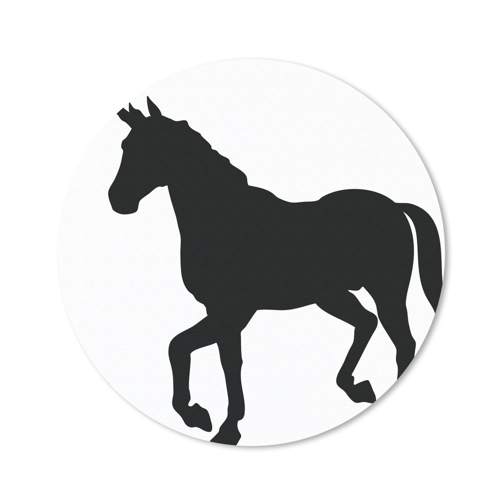 MuchoWow Mauspad Mousepad Eine Illustration eines schwarzen Einhorns - Mädchen - Kind - Mädchen 50x50 cm - Mousepads - Maus Mat - Pad - Mausunt...