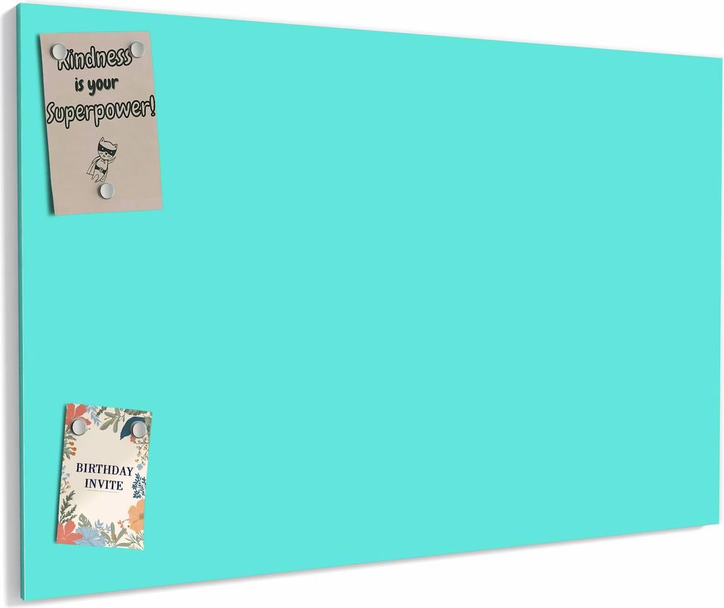Magnettafel 60x40cm magnetisch & beschreibbar Metall-Board - Mintblauer Hintergrund