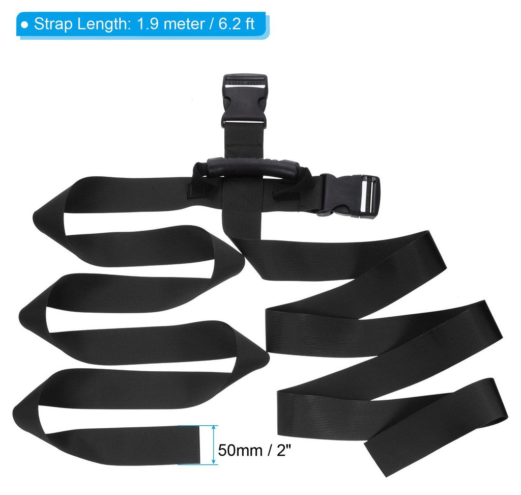 Trageriemen mit Handgriff Kreuz Stil Einstellbar Nylon Gš¹rtel fš¹r Bewegung Heben Boxen Lebensmittel Gep?ck Schwarz