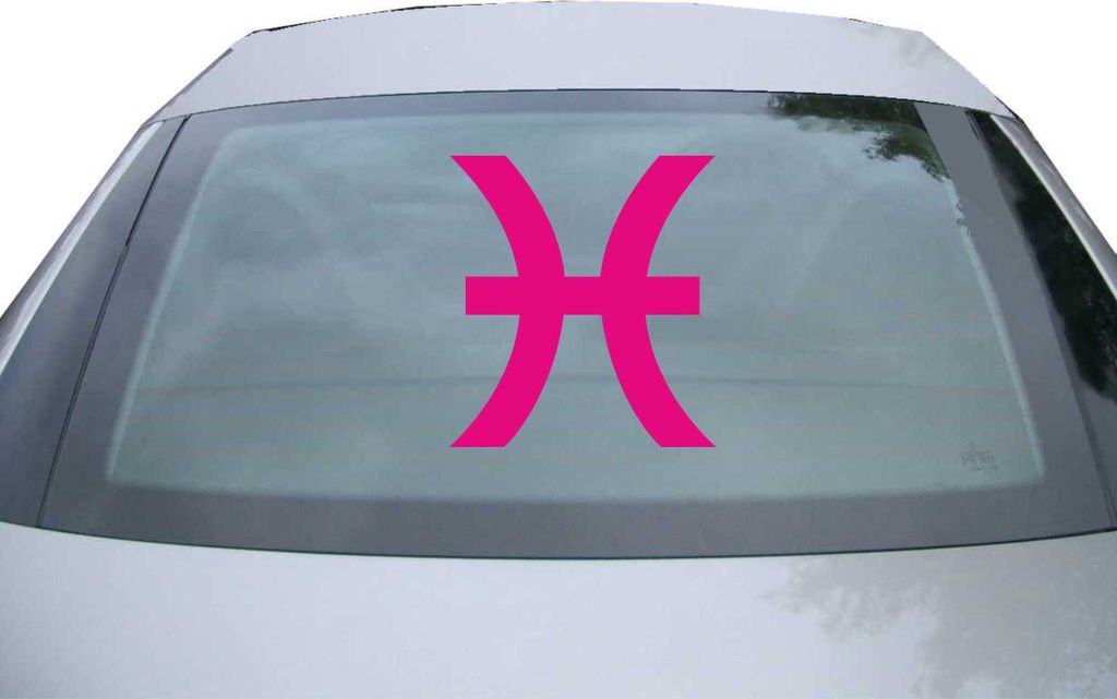 Indigos UG - Aufkleber Heckscheibe & Motorklappe DE2868 - pink - 600x550 mm - Fische Sternzeichen - Fisch - Auto Scheiben Fenster Heckklappe Tuning...
