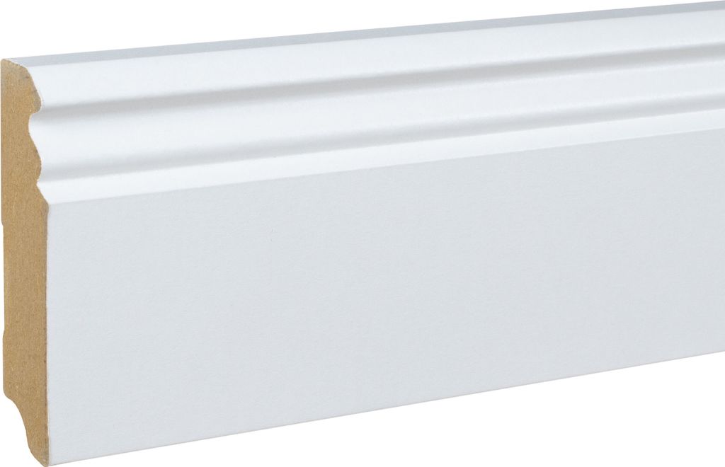 Sockelleiste Berliner Profil Hamburger Leiste 19 x 80 x 2500 mm Weiß MDF-Kern foliert Fußleiste Klassisch by PROVISTON 2.5 Meter | 1 Stück