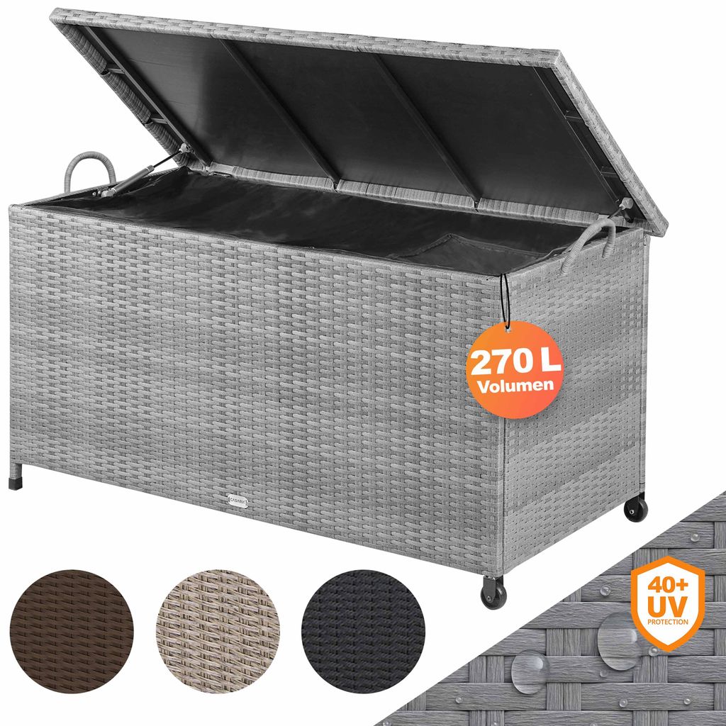 CASARIA® Gartenbox Auflagenbox mit Rollen 420L Stauraum Produktbild 
