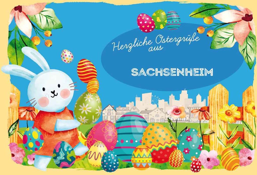 vianmo Holzschild 20x30 cm Ostergrüße SACHSENHEIM Ostern