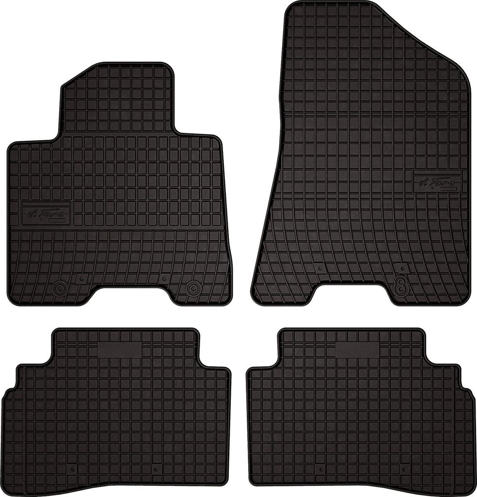 Gummifußmatten passend für Kia Sportage IV FL (SUV, Bj. 2018-2021) – schwarz, passgenau, mit Befestigungen set 4 Stk. - Gummi-Automatten