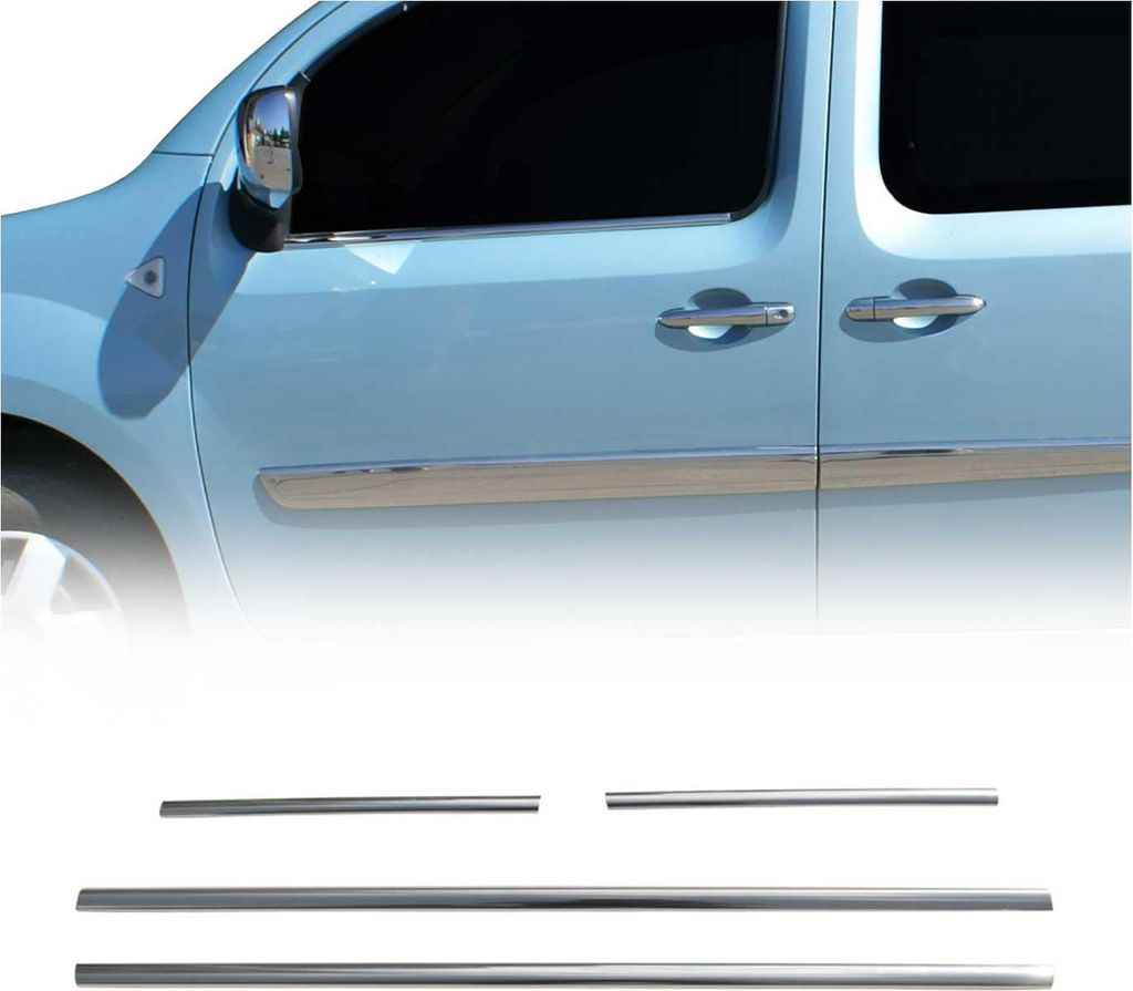 Fensterleisten Zierleisten für Renault Kangoo 2008-2013 Edelstahl Chrom 4tlg