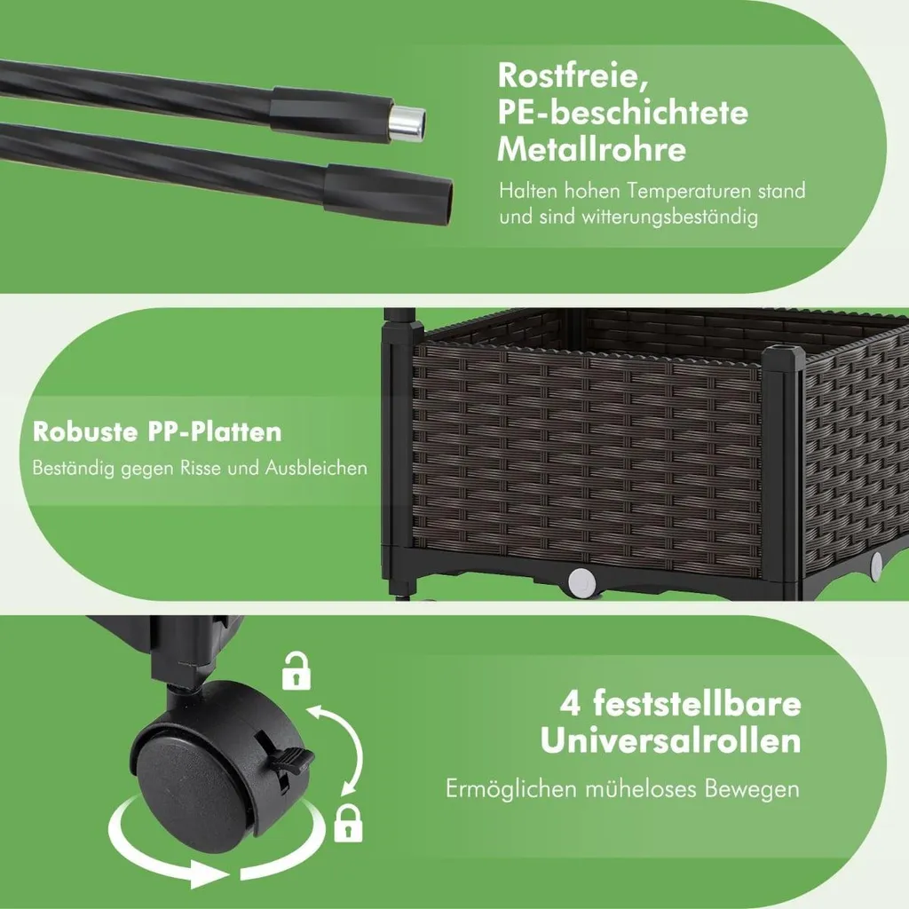 Pot de Fleurs Vertical avec Support Grimpant et Réservoir d'Eau Intégré - 5