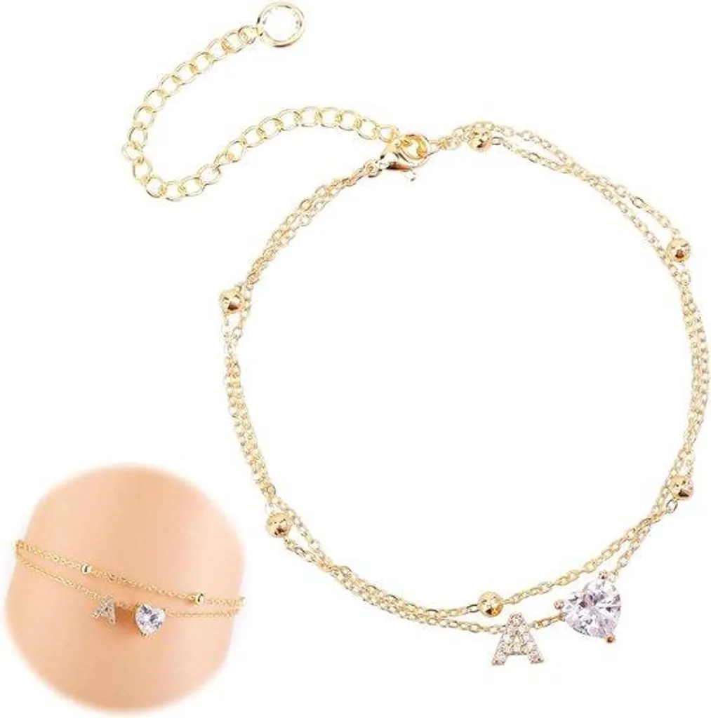 Collier avec lettre initiale dorée en acier inoxydable étanche de plage