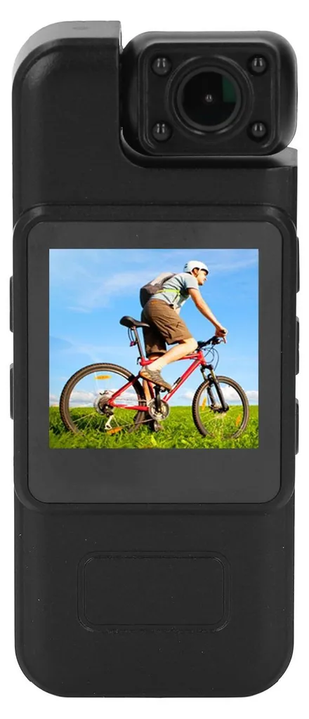 Caméra piéton portable 4K avec clip rotatif et vision nocturne intégrée