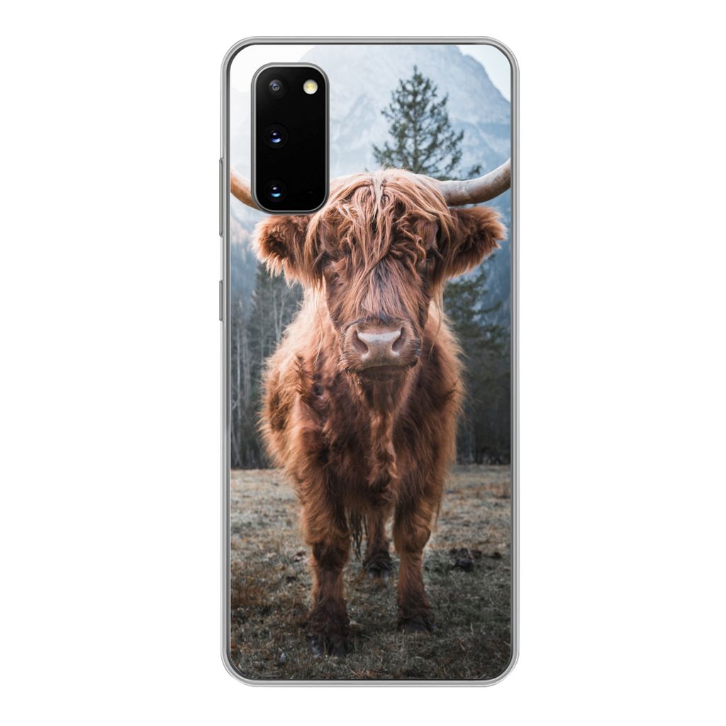 MuchoWow Handyhülle Schutzhülle Hülle für Samsung Galaxy S20 Schottischer Hochländer - Kuh - Tiere - Berg - Natur Silikon Softcase Handy Hü...
