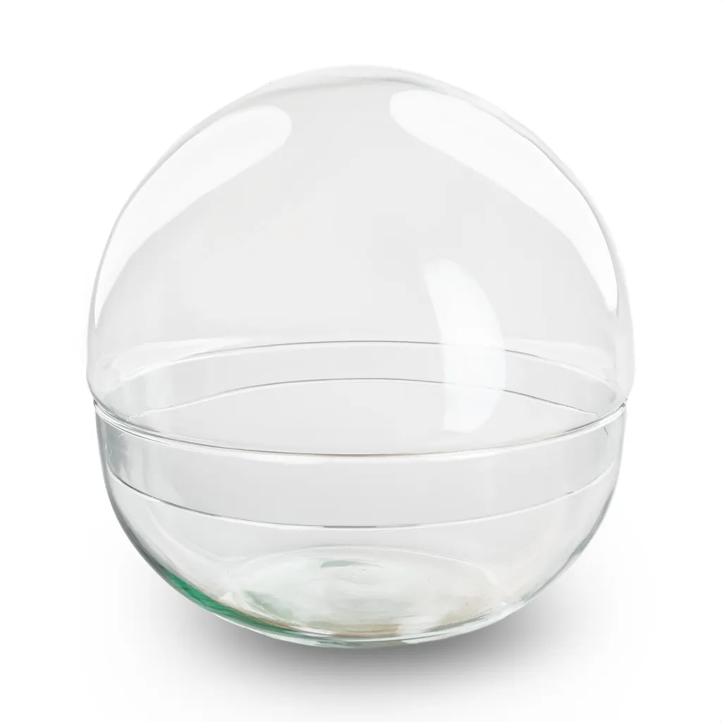 Cloche en verre pour terrarium de 20 cm de diamètre en matériaux recyclés