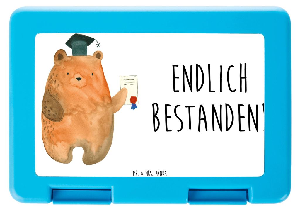 Mr. & Mrs. Panda Bentobox Bär Prüfung - Weiß - Geschenk, Teddy, Abschluss, Abitur, Essensbox, Bento Box, Lunchbox, Essensbehälter, Bestanden, P...