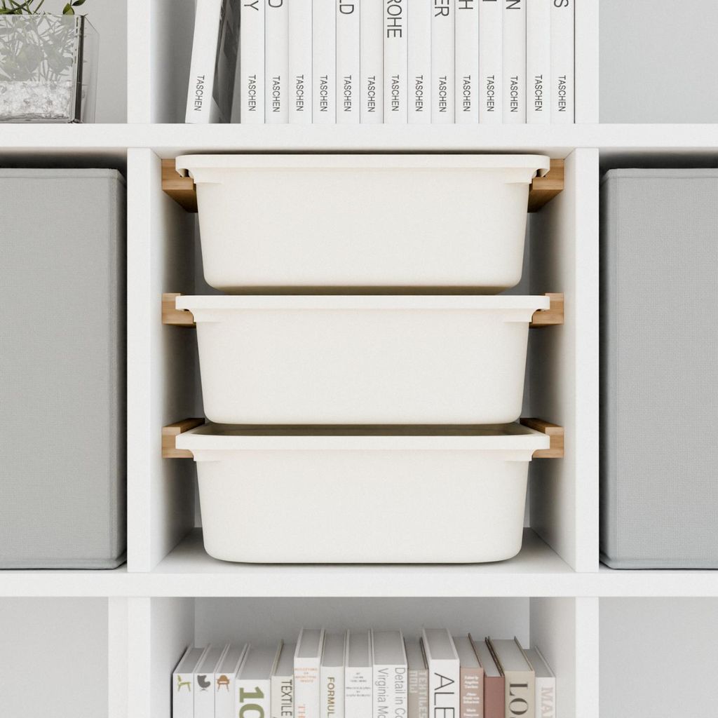 Kallax Schienen für Trofast Boxen, Halterung aus Holz für 3 Produktbild 