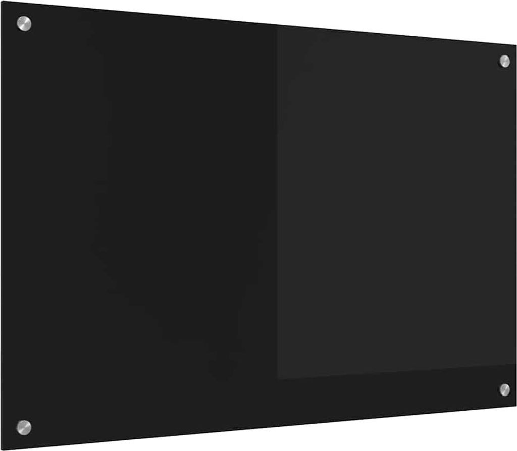 vidaXL Kuchyňský splashback černý 90 x 60 cm Tvrzené sklo Obrázek produktu 