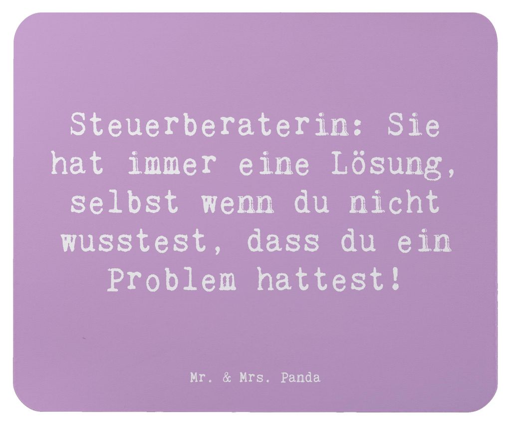Mr. & Mrs. Panda Mouse Pad Spruch Steuerberaterin Lösung - Lavendeltraum - Geschenk, mousematte, Berufsleben, Berufsliebe, laptop mousepad, Proble...