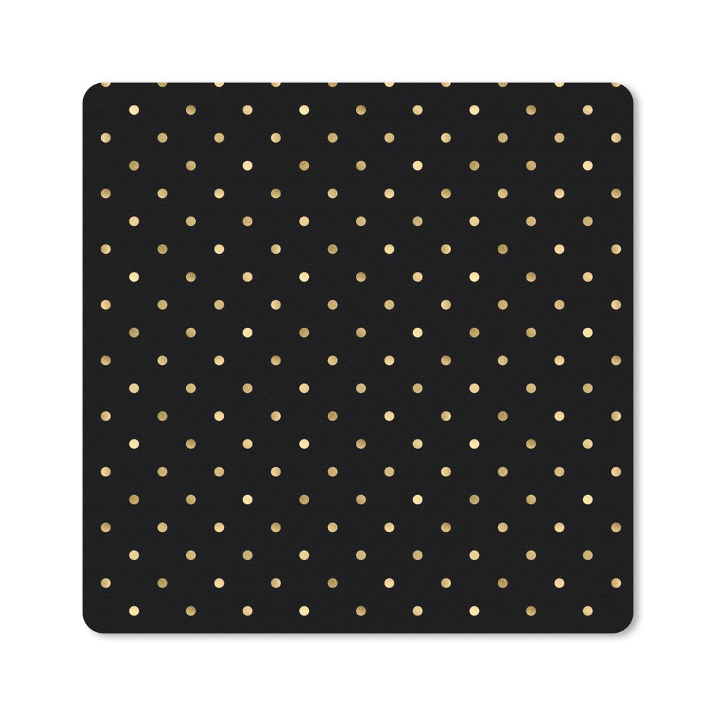MuchoWow Mauspad Mousepad Muster - Tupfen - Gold - Schwarz 30x30 cm - Mousepads - Maus Mat - Pad - Mausunterlage - Gaming
