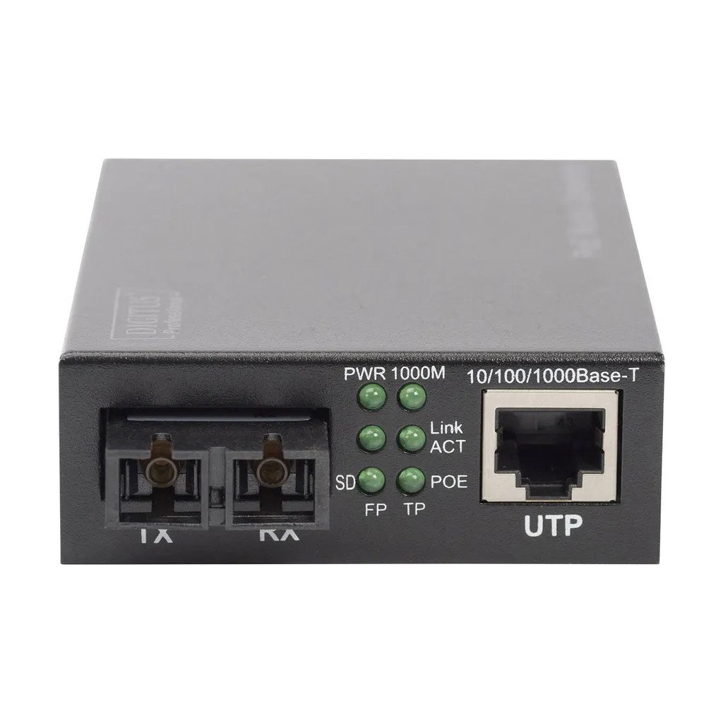 Convertisseur Gigabit PoE PSE SC Multimode avec alimentation intégrée - 10