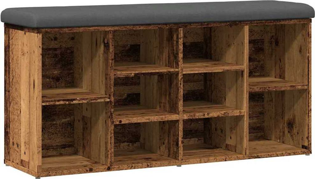 Schuhbank Altholz-Optik 102x32x50 cm Holzwerkstoff