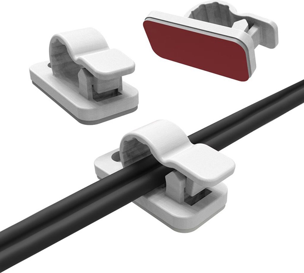 INF 100 Stück Kabelclips, selbstklebendes Kabelmanagement Weiß