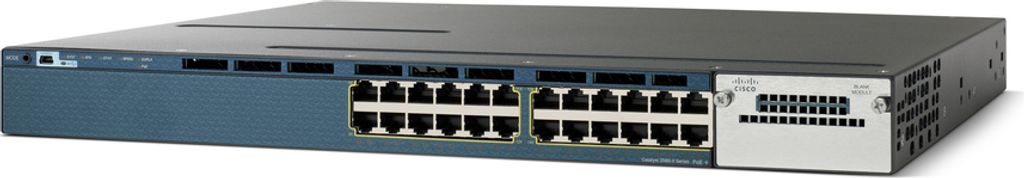 Cisco WS-C3560X-24T-E, Managed, L2/L3, Gigabit Ethernet (10/100/1000), Power over Ethernet (PoE), Rack-Einbau, 1U