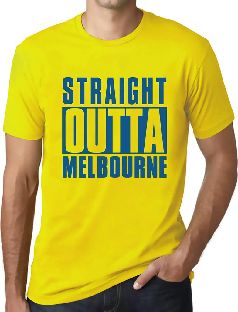 Herren Grafik T-Shirt Straight Outta Melbourne Öko-Verantwortlich Vintage Jahrgang Kurzarm Lustige Druck Geburtstag Geschenk Mann