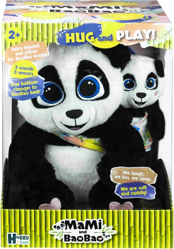 Cadeau enfant Panda interactif Mami et bébé BaoBao pour jouer et câliner