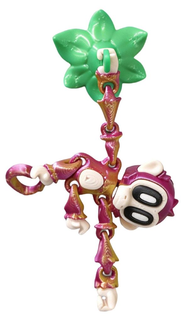 3D-gedrucktes magnetisches Affenspielzeug, beweglicher Hängeaffe mit Magneten, bewegliche Gelenke, Affen-Fidget-Toy, Kühlschrankmagnet-Dekoration
