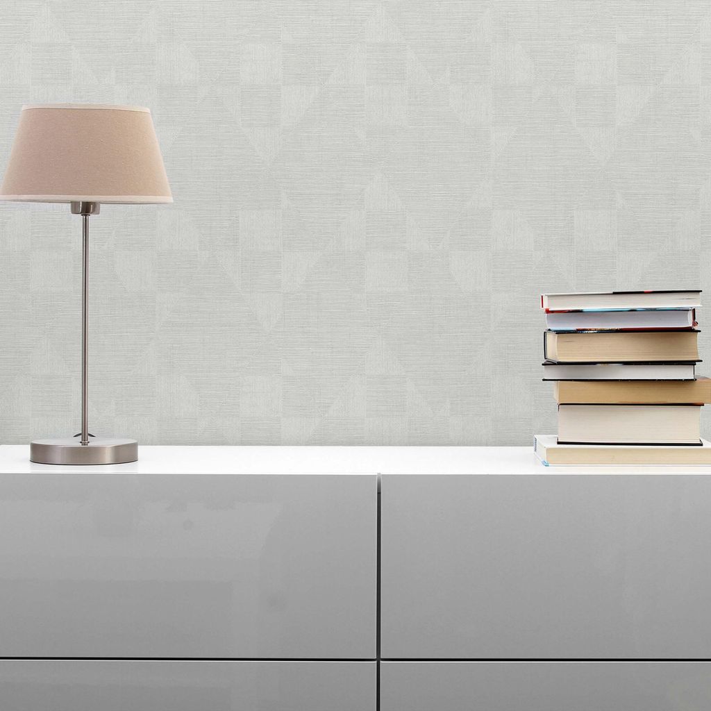 TADESSI Tapete Grafik Mauro M1-No.803 Vliestapete Grau Weiß Geometrisch Modern Wohnzimmer Schlafzimmer Küche