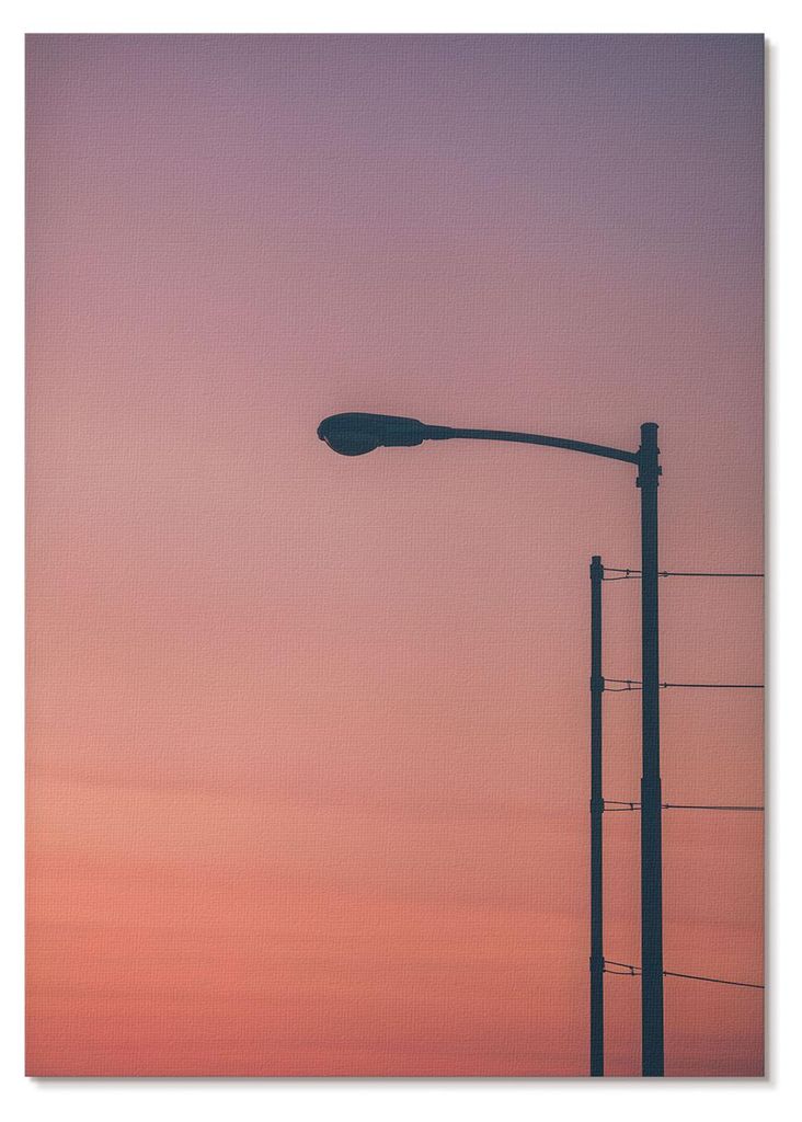 POSTER - 59x84 cm (A1) - Dr. Wo - Minimalistische Lampe, romantischer Sonnenuntergang, modern - Wandbild für Wohnzimmer Schlafzimmer & Flur, Moder...