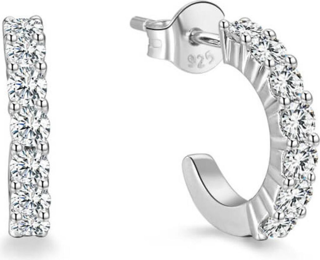 Round silver earrings AGUP1169