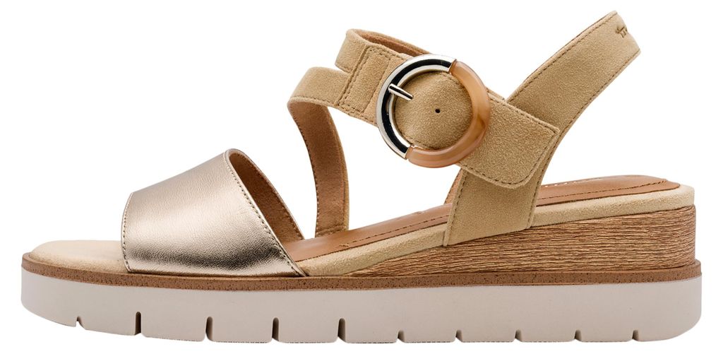 Sandalen mit Keilabsatz aus Leder Produktbild 