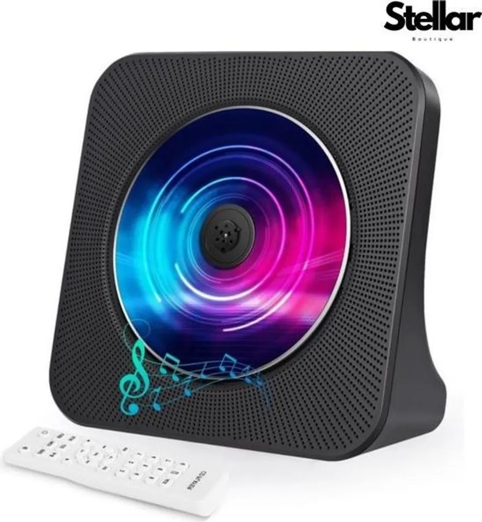 Lecteur CD de Bureau Portable Stellar Radio FM et Port USB Intégré Noir