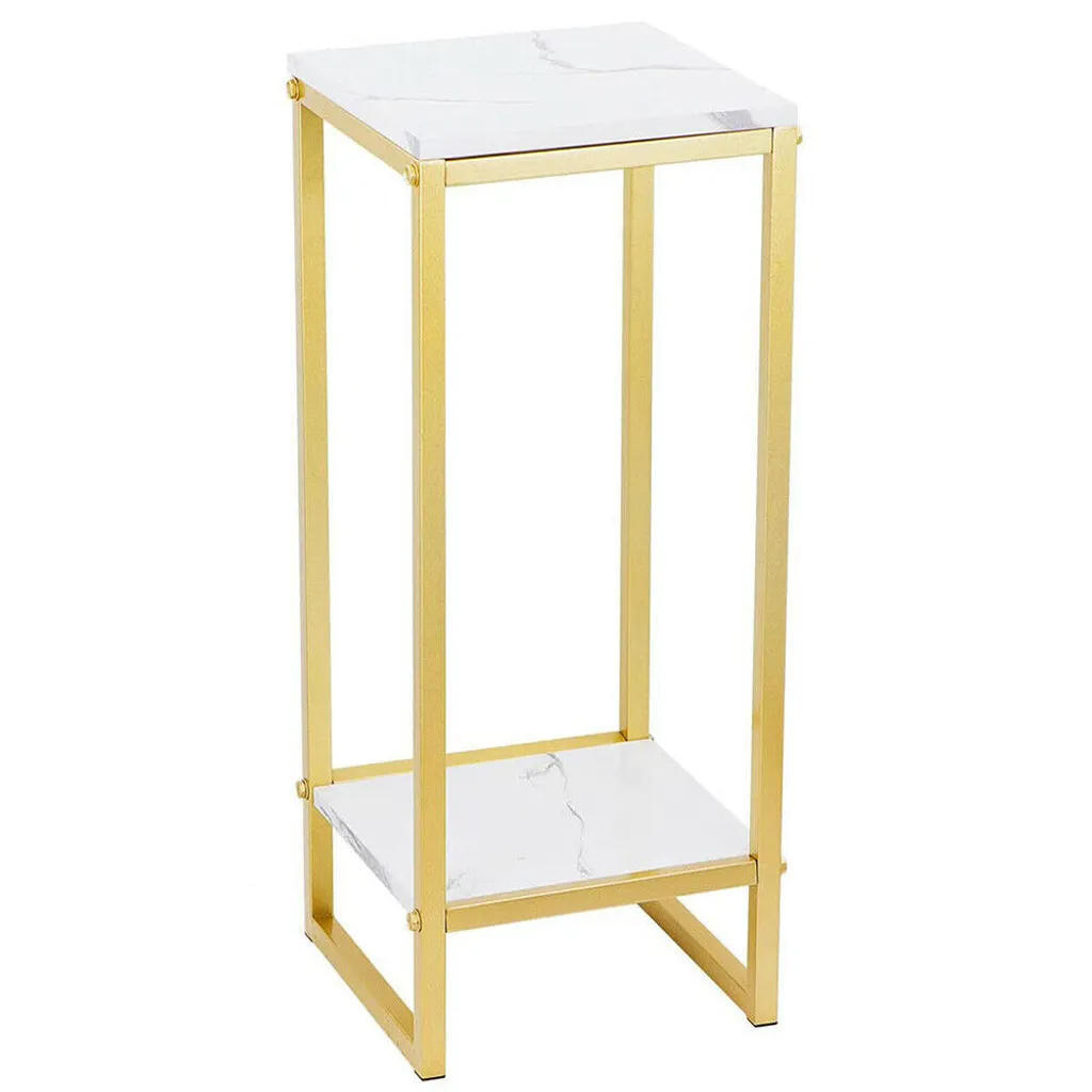 Porte-plante design doré à 2 étages 75cm - Étagère fleurs intérieur