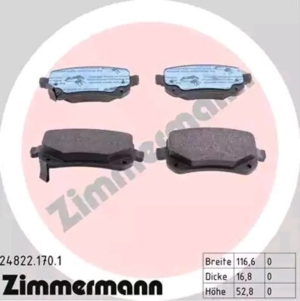 Plaquettes Zimmermann 24822.170.1 : Freinage fiable pour Freemont
