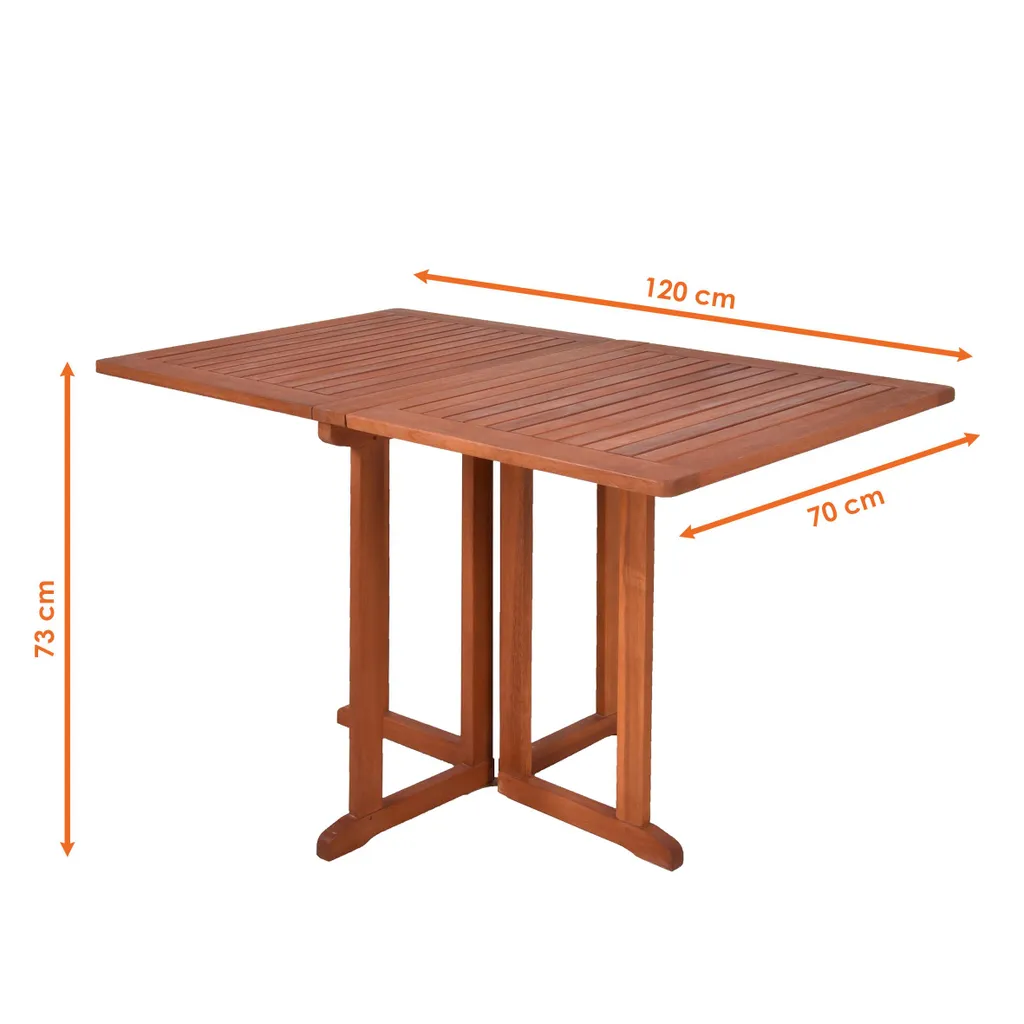 Table de balcon pliable Baltimore en eucalyptus résistant aux intempéries - 2