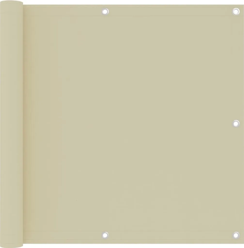The Living Store Schermo privacy per balcone crema 90x500 cm Tessuto Oxford