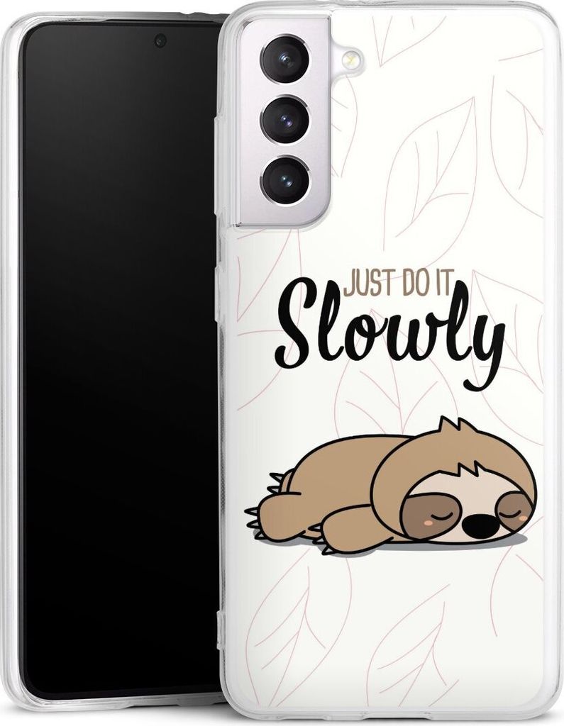 DeinDesign Handyhülle für Samsung Galaxy S21 5G Silikon Hülle Case Smartphone Schutzhülle Faultier Tiere lazy sunday