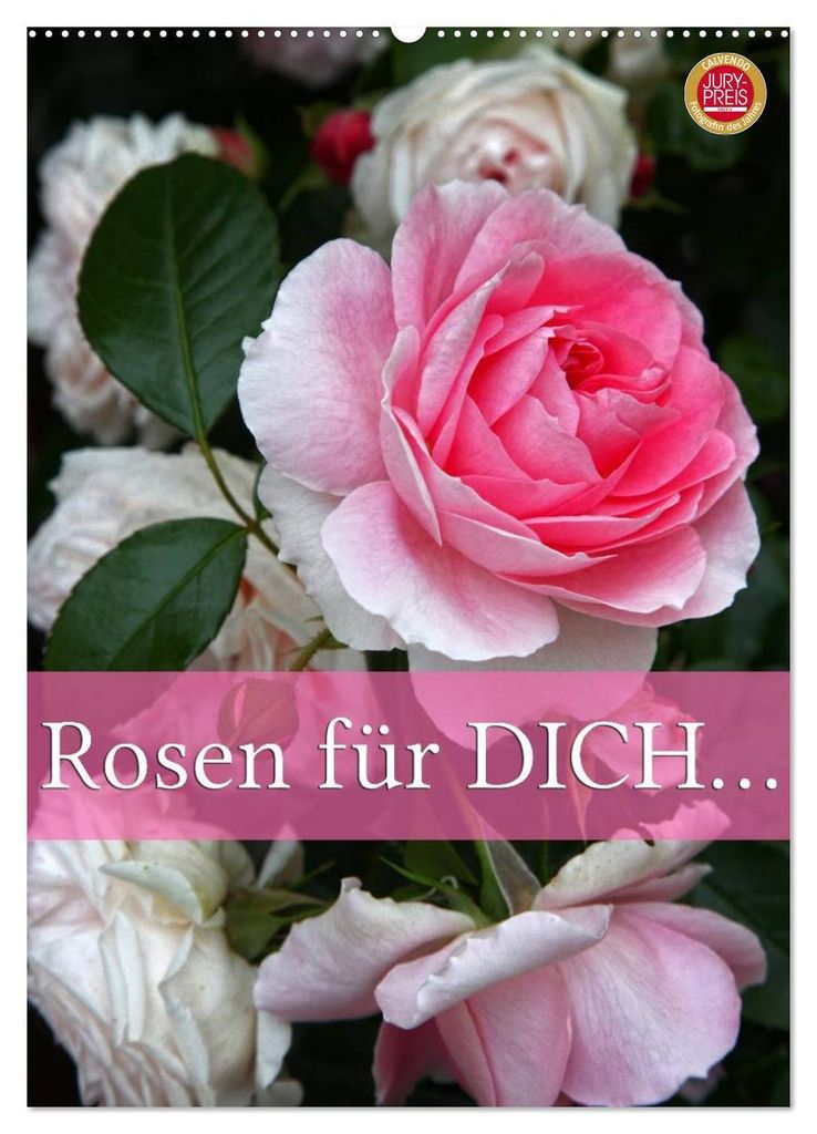 Rosen für DICH / Geburtstagskalender (Wandkalender 2027 DIN A2 hoch), CALVENDO Monatskalender