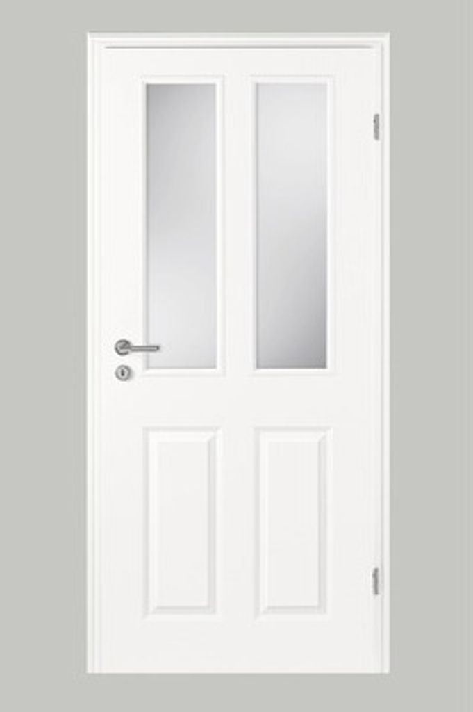 Pertura Zimmertür Pila 04 weiß lackiert (ähnlich RAL 9010) 98,5x198,5 cm Rechts mit Lichtausschnitt GD (ohne Glas)