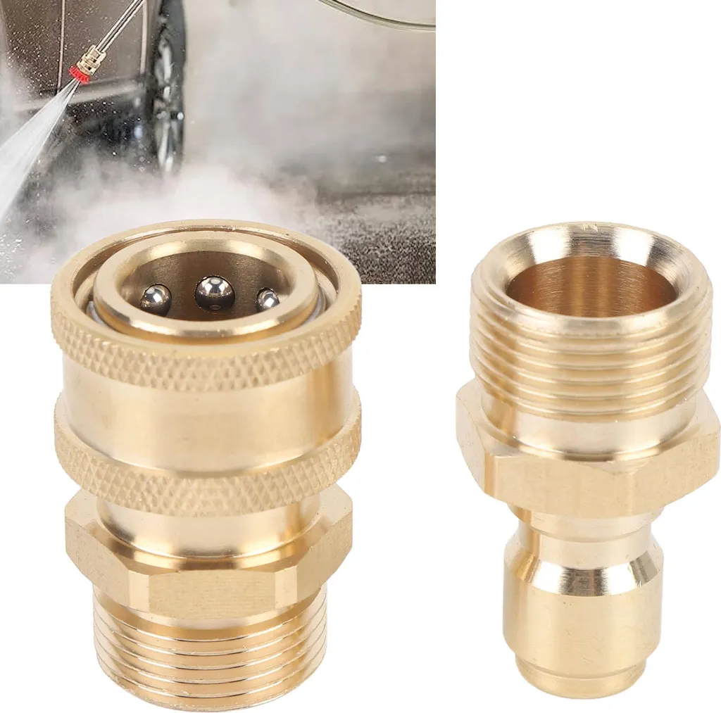 Set di adattatori per idropulitrici, 5000 PSI, ottone, filettatura maschio M22, connettore rapido da 3/8"