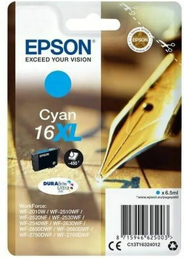 Epson T1632 16XL Ciano Compatibile | Cartuccia Alta Resa C13T16324012