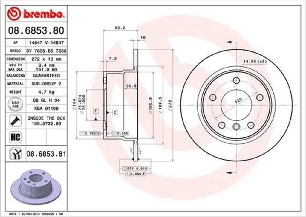 Éliminez les Vibrations avec les Disques de Frein Brembo 08.6853.81
