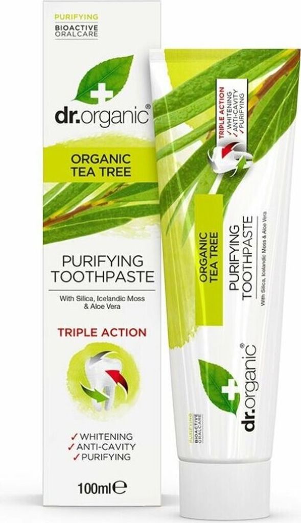 Dr Organic Tea Tree Dentifricio 100ml Immagine del prodotto 