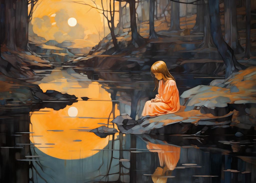 Plakat 35x25cm Begeisterung über den Sonnenuntergang