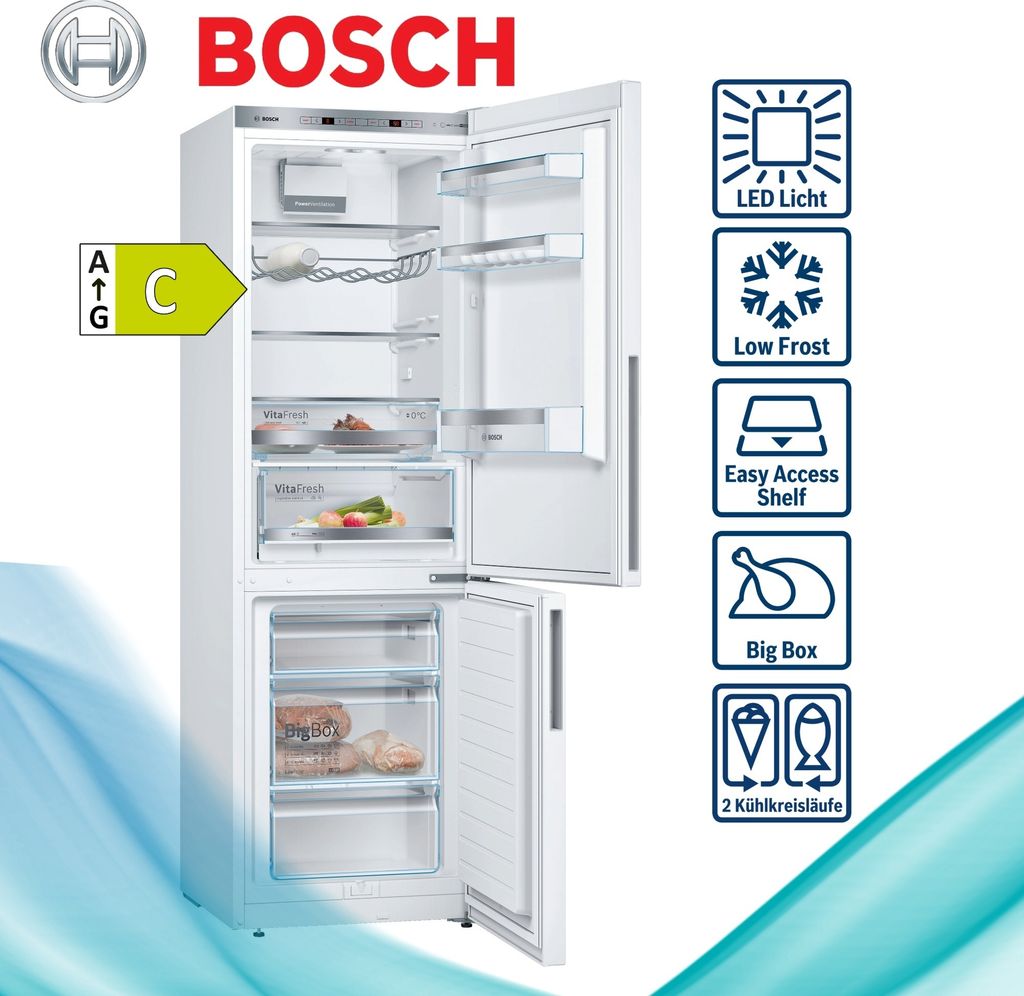 Bosch Serie 6 KGE36AWCA, 308 l, SN-T, 14 kg/24h, C, Fresh Produktbild 
