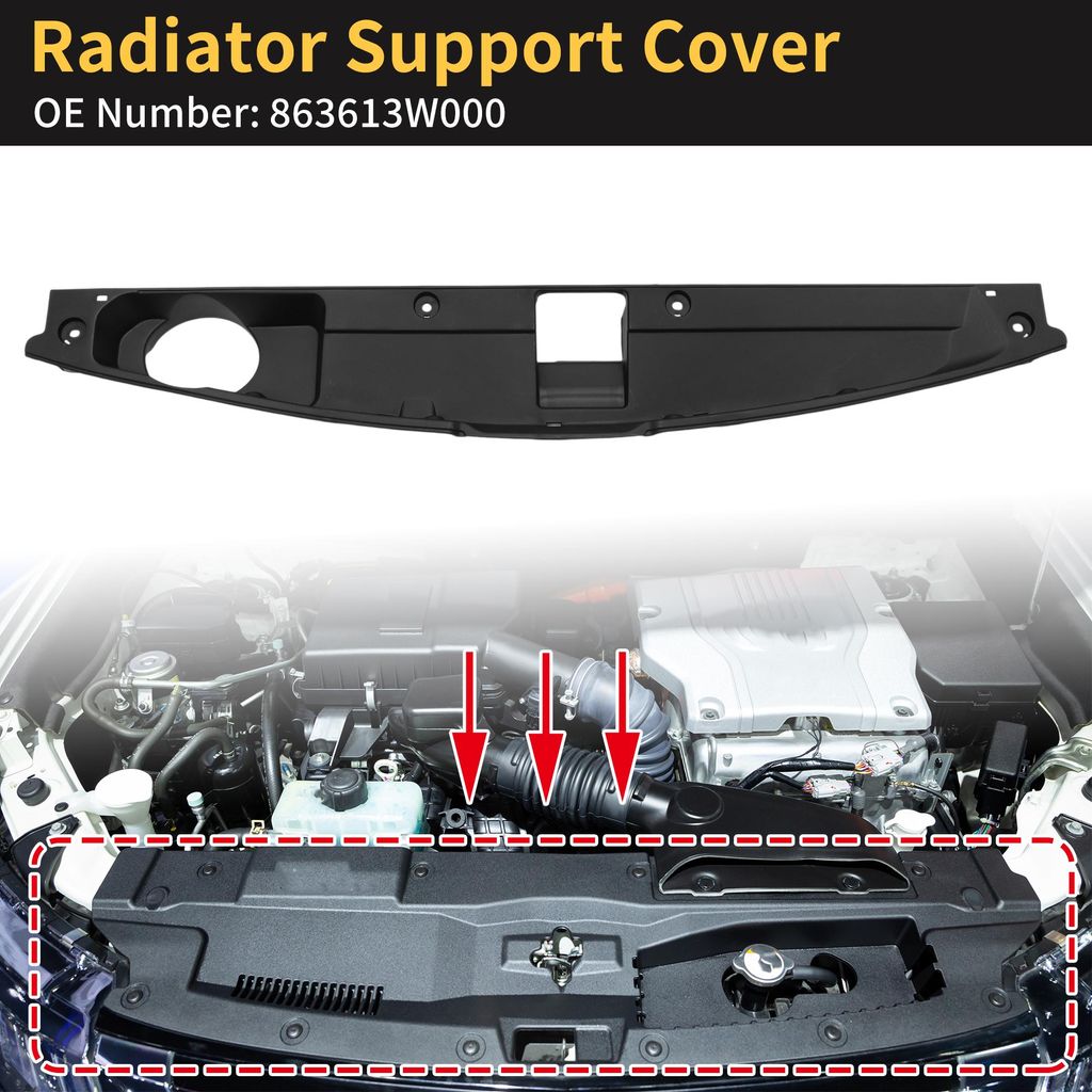 Kühler Halterung Abdeckung für für Kia Sportage 2011-2015 Vordere Oben Kühler Grill Halterung Abdeckung Nr.863613W000 ABS Schwarz