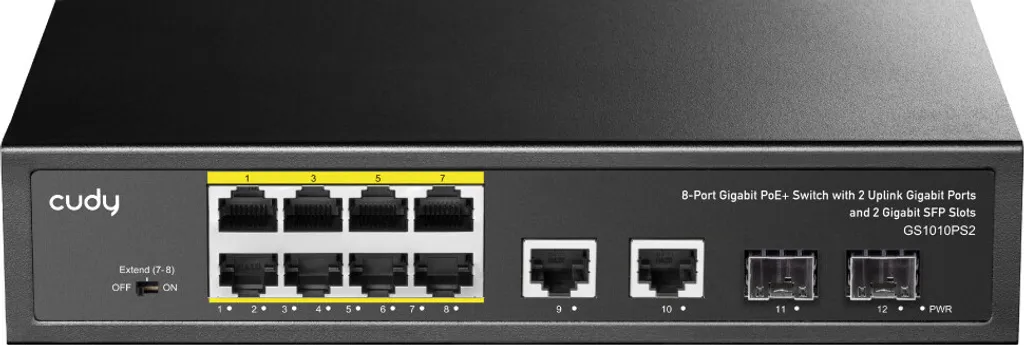 Commutateur Cudy GS1010PS2 8 Ports PoE+ et 2 SFP Gigabit Haute Puissance