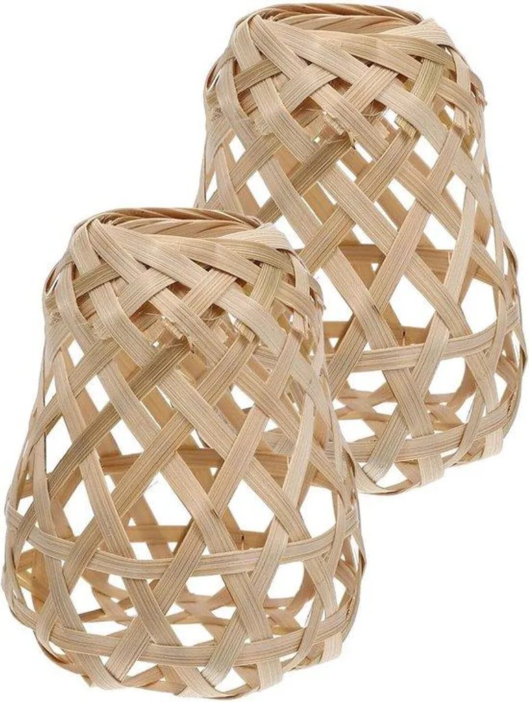 Petite lampe en rotin pour chambre - Set de 2 luminaires salon Zen